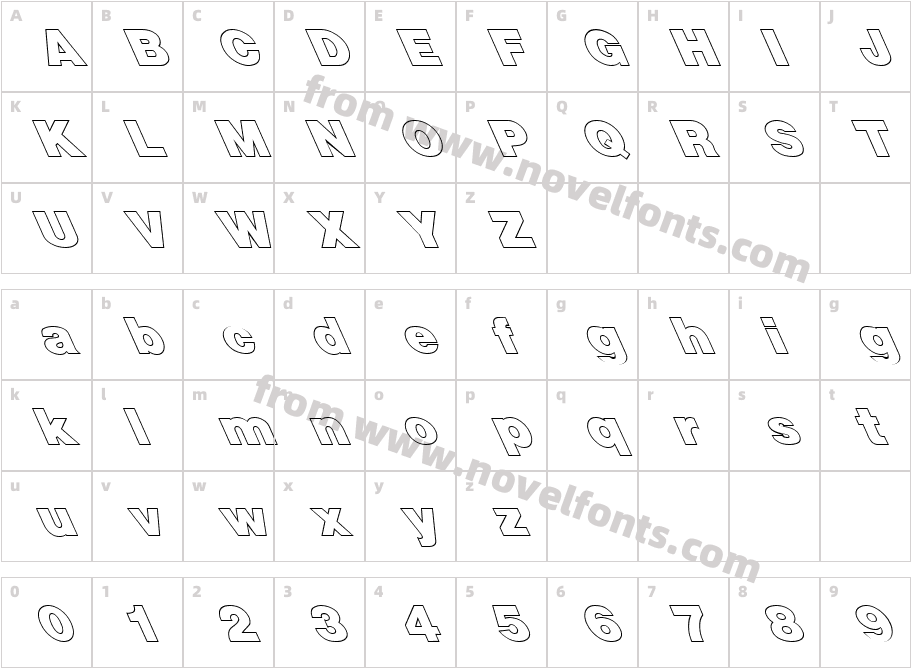 FZ BASIC 13 HOLLOW LEFTYCharacter Map