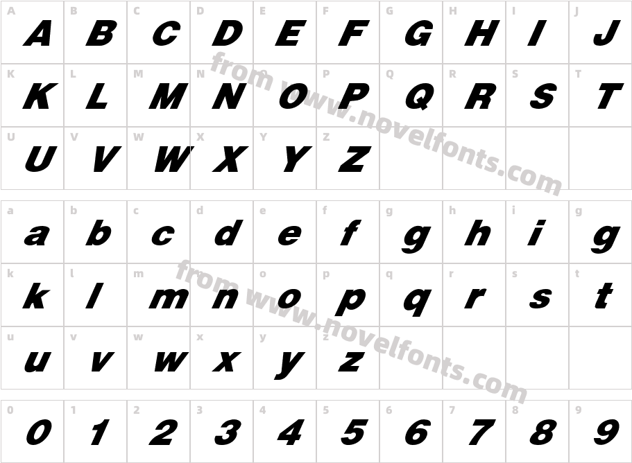 FZ BASIC 13 ITALICCharacter Map