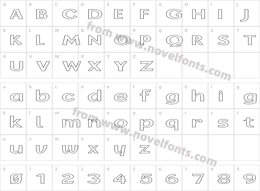 FZ BASIC 14 HOLLOW EXCharacter Map