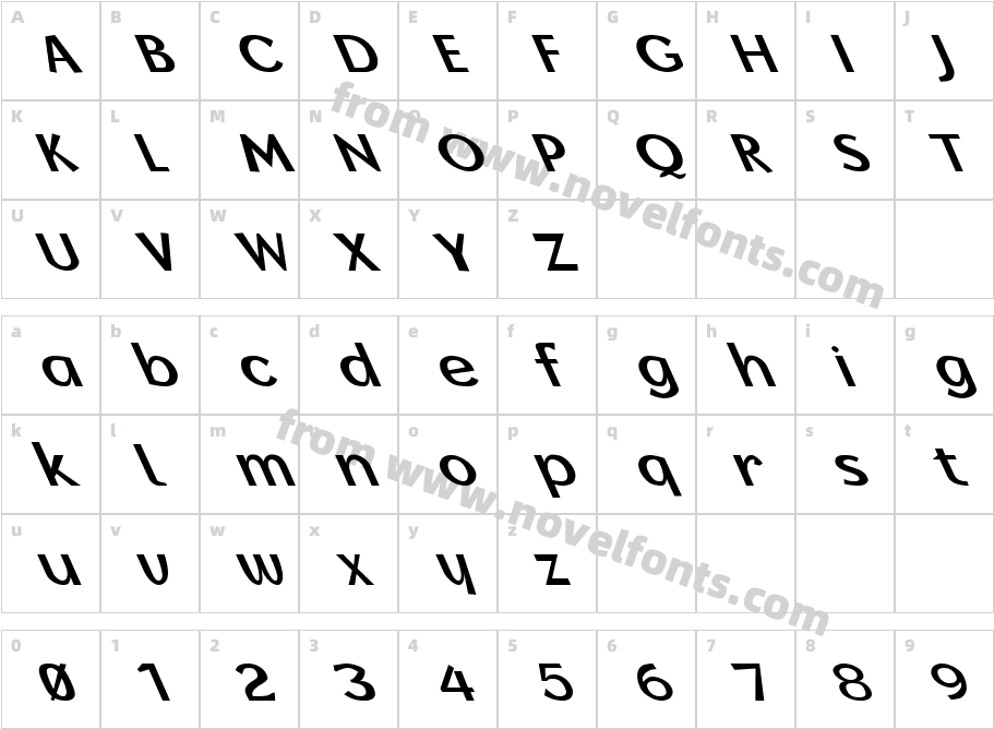 FZ BASIC 14 LEFTYCharacter Map