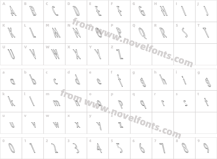 FZ BASIC 16 HOLLOW LEFTYCharacter Map