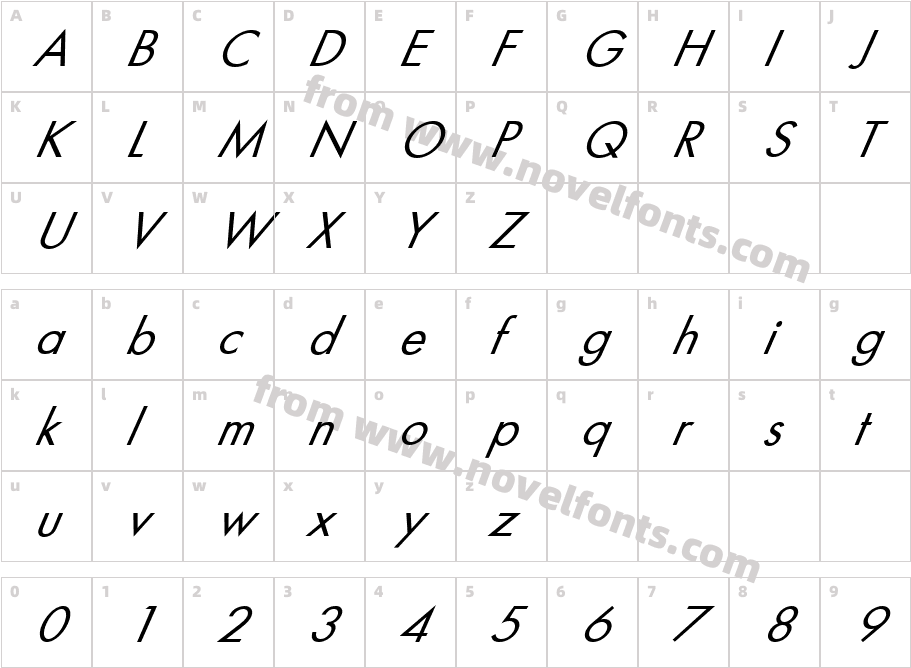 FZ BASIC 18 ITALICCharacter Map