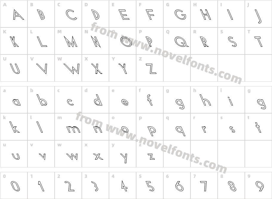 FZ BASIC 19 HOLLOW LEFTYCharacter Map