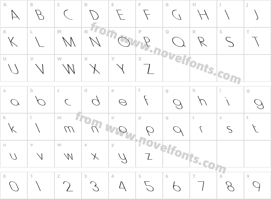 FZ BASIC 20 LEFTYCharacter Map