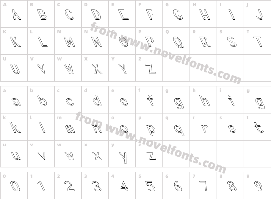 FZ BASIC 23 HOLLOW LEFTYCharacter Map