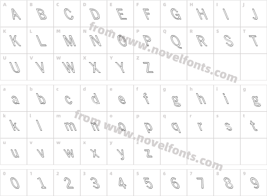 FZ BASIC 24 HOLLOW LEFTYCharacter Map