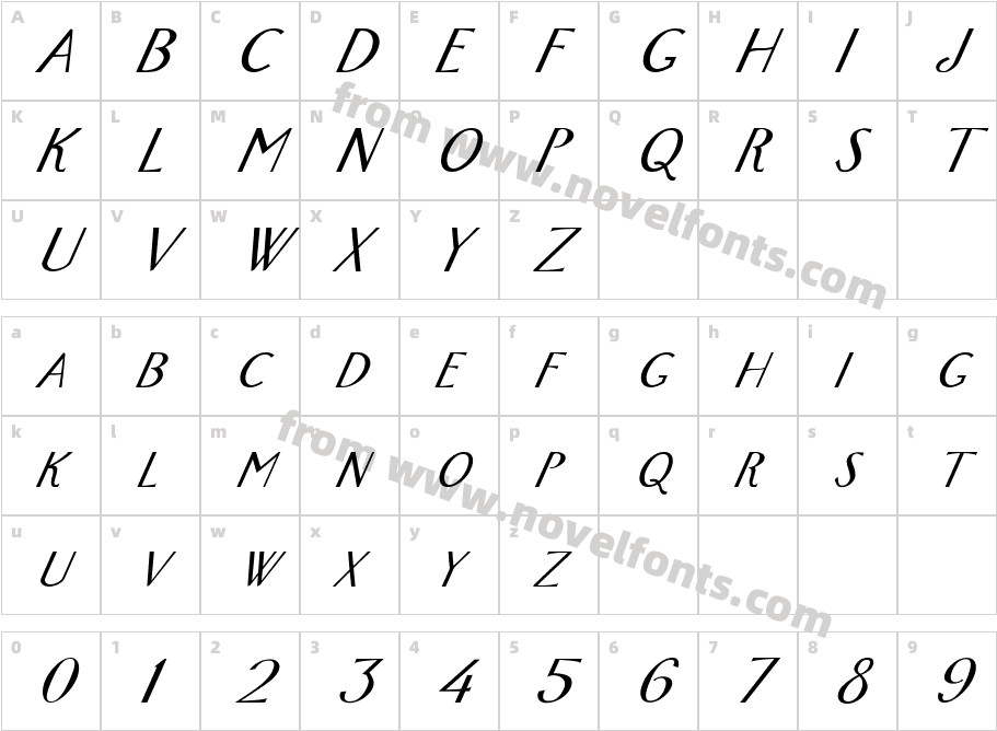 FZ BASIC 26 ITALICCharacter Map