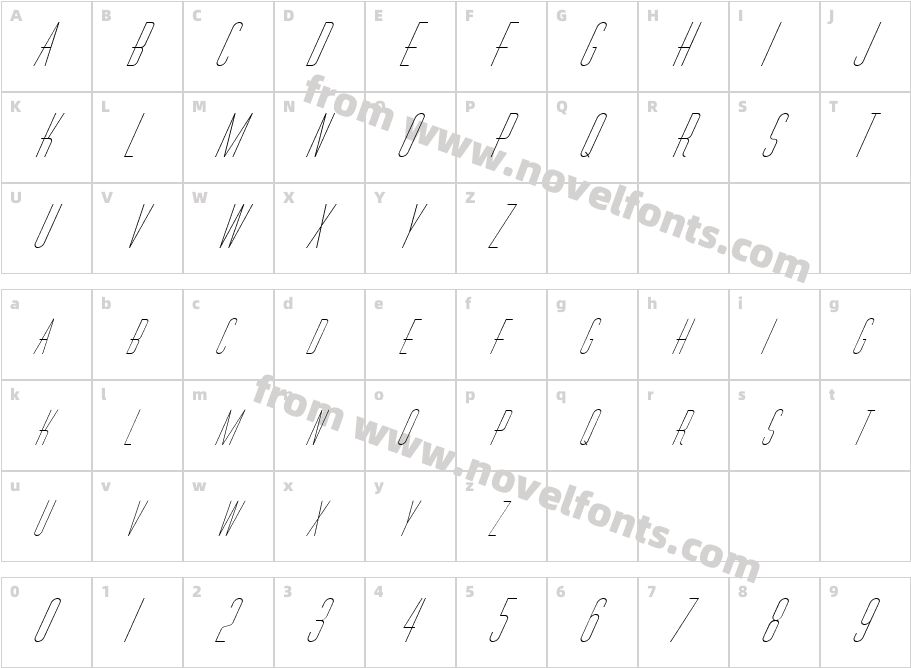 FZ BASIC 27 ITALICCharacter Map