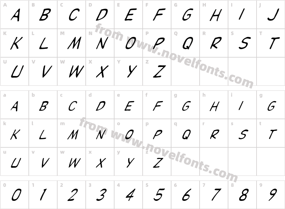 FZ BASIC 29 ITALICCharacter Map