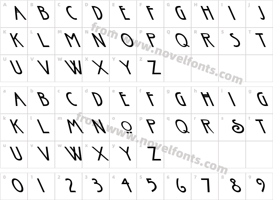 FZ BASIC 30 LEFTYCharacter Map