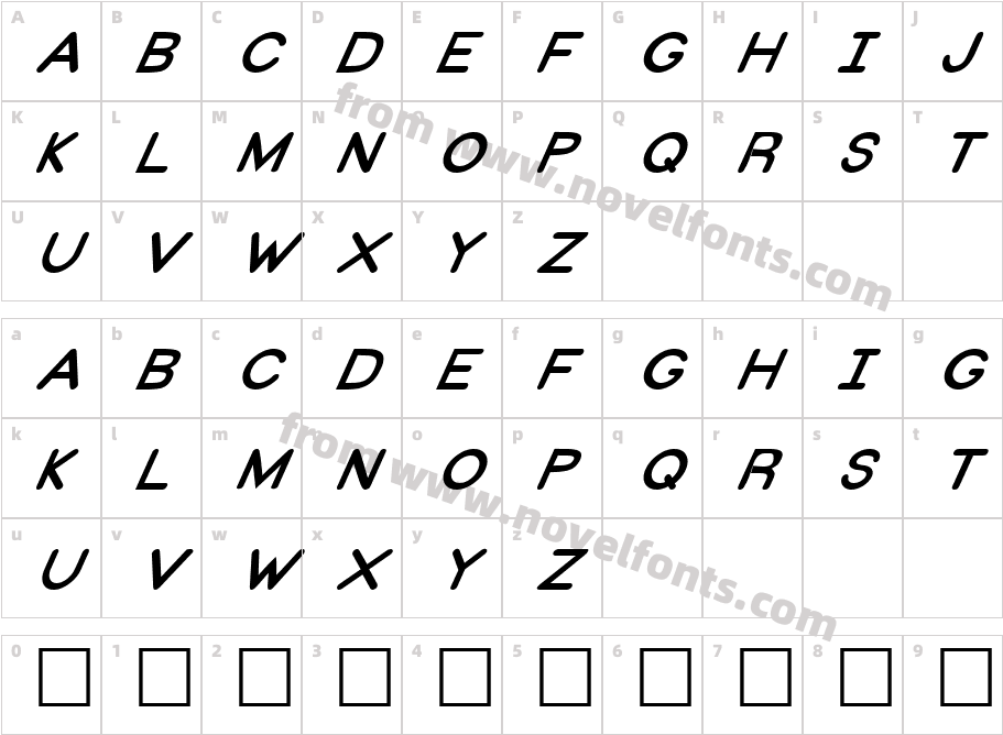 FZ BASIC 31 ITALICCharacter Map