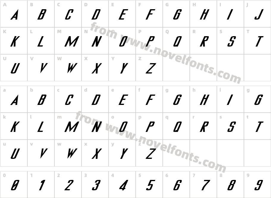 FZ BASIC 32 ITALICCharacter Map