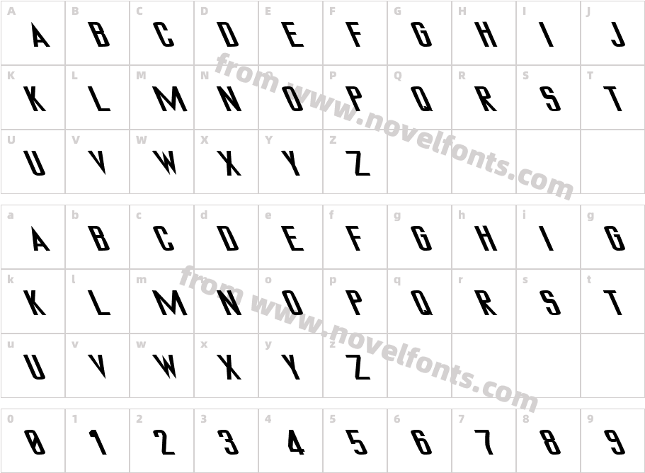 FZ BASIC 32 LEFTYCharacter Map