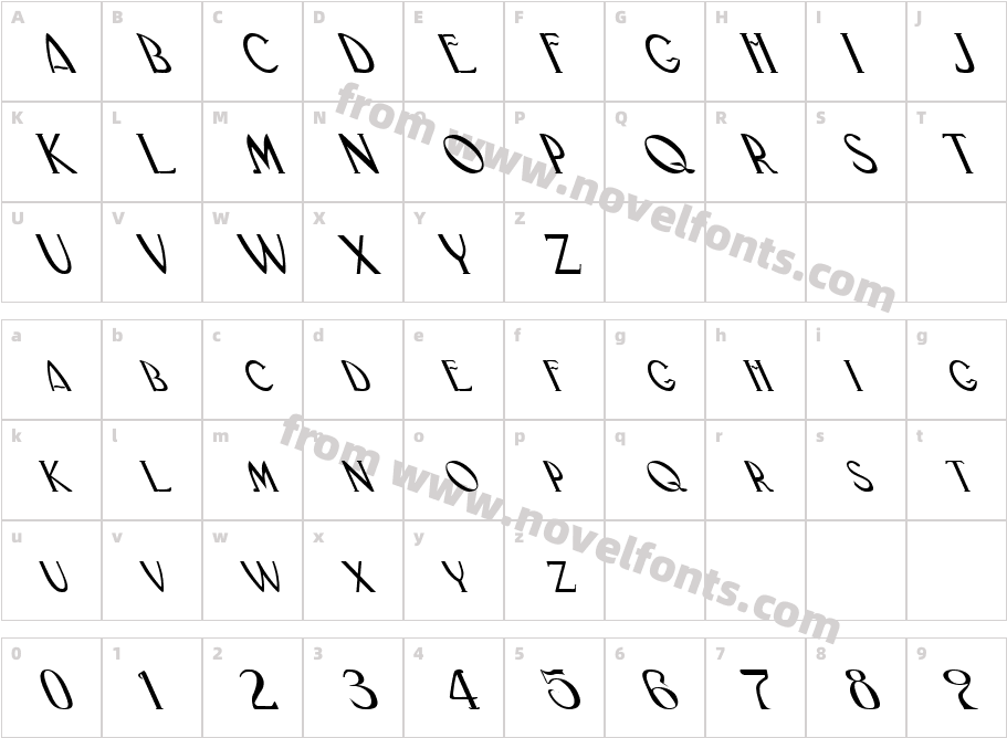 FZ BASIC 33 LEFTYCharacter Map