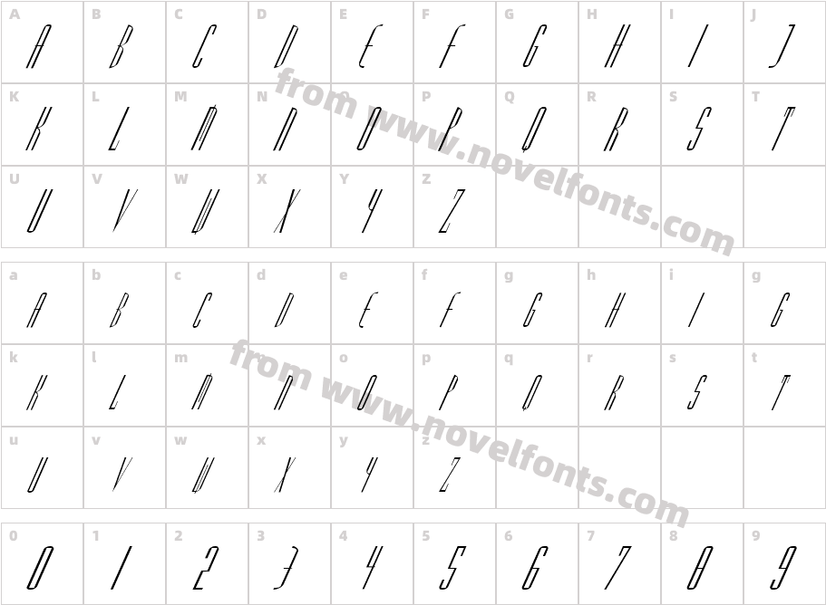 FZ BASIC 38 ITALICCharacter Map