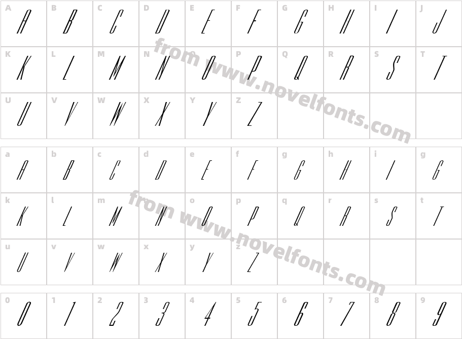 FZ BASIC 39 ITALICCharacter Map