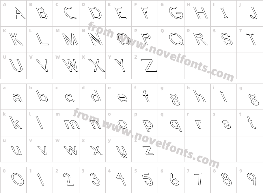 FZ BASIC 4 HOLLOW LEFTYCharacter Map