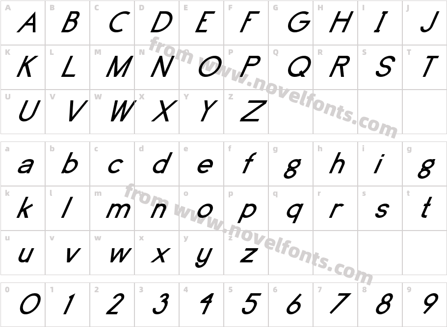 FZ BASIC 4 ITALICCharacter Map