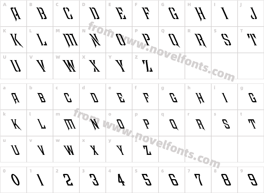 FZ BASIC 41 LEFTYCharacter Map