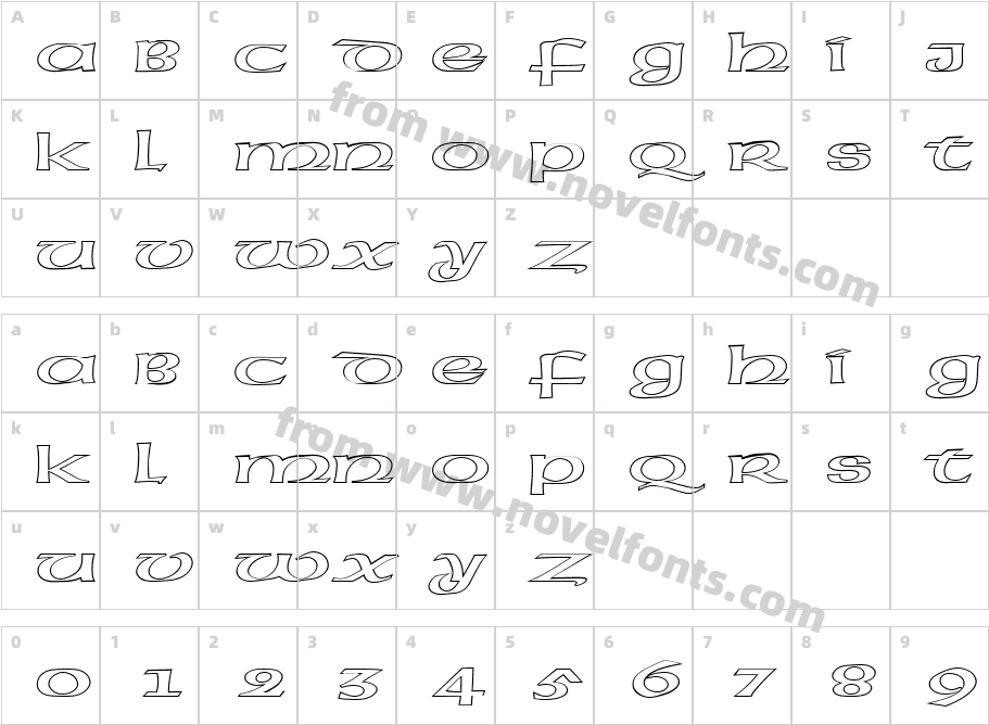 FZ BASIC 43 HOLLOW EXCharacter Map