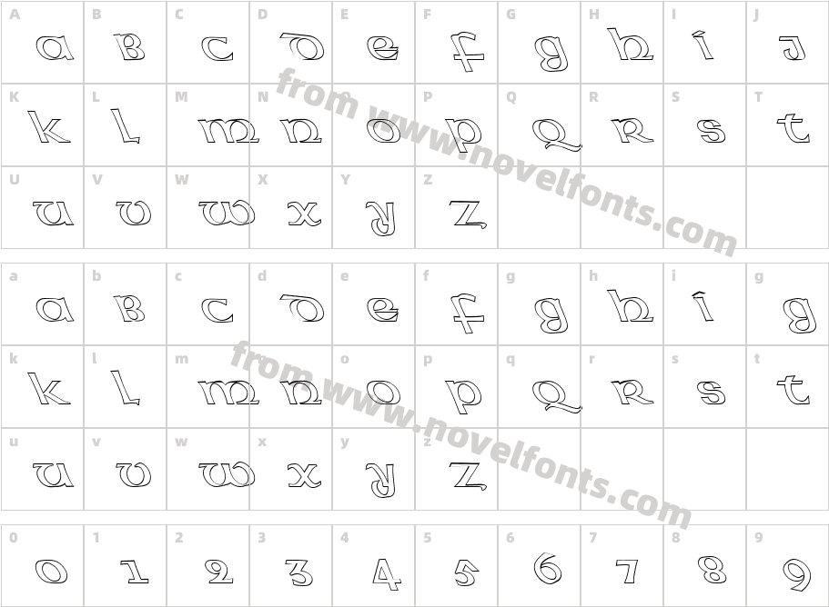 FZ BASIC 43 HOLLOW LEFTYCharacter Map