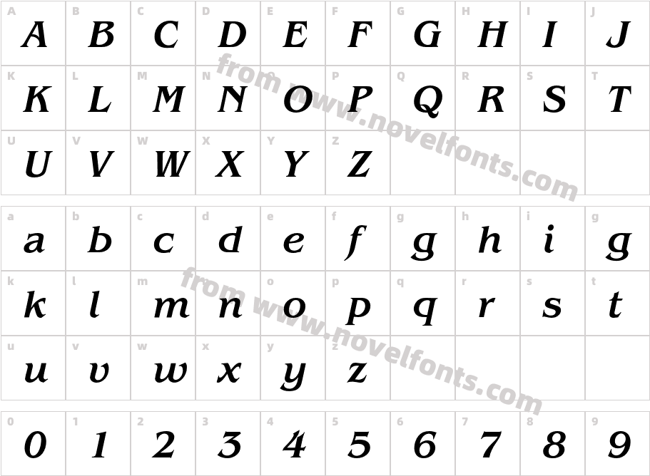 BenguiatEF-MediumItalicCharacter Map