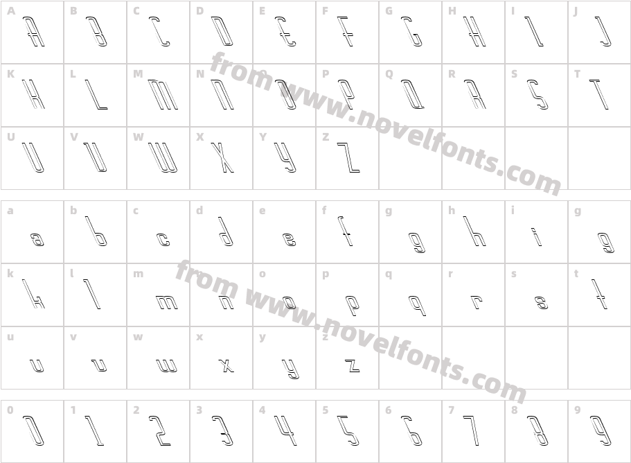 FZ BASIC 44 HOLLOW LEFTYCharacter Map