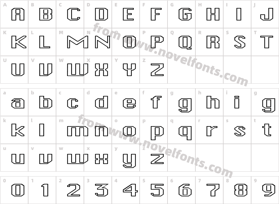 FZ BASIC 45 HOLLOW EXCharacter Map