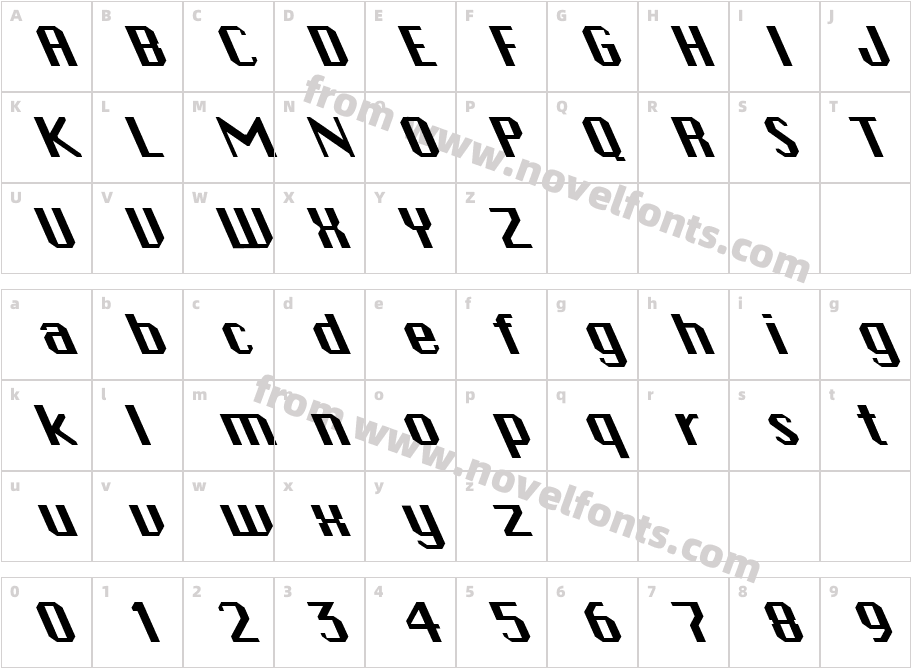 FZ BASIC 45 LEFTYCharacter Map