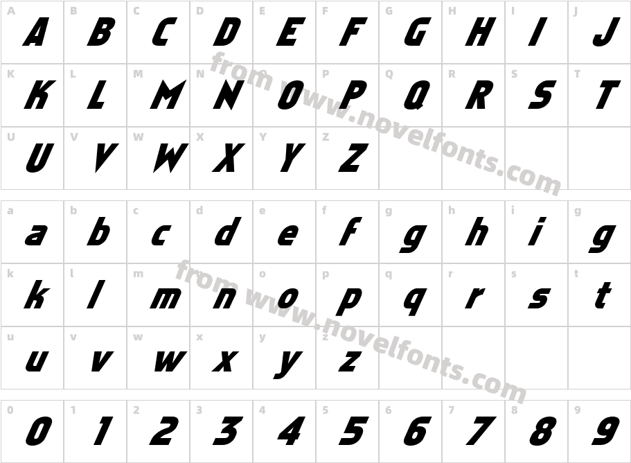 FZ BASIC 5 ITALICCharacter Map