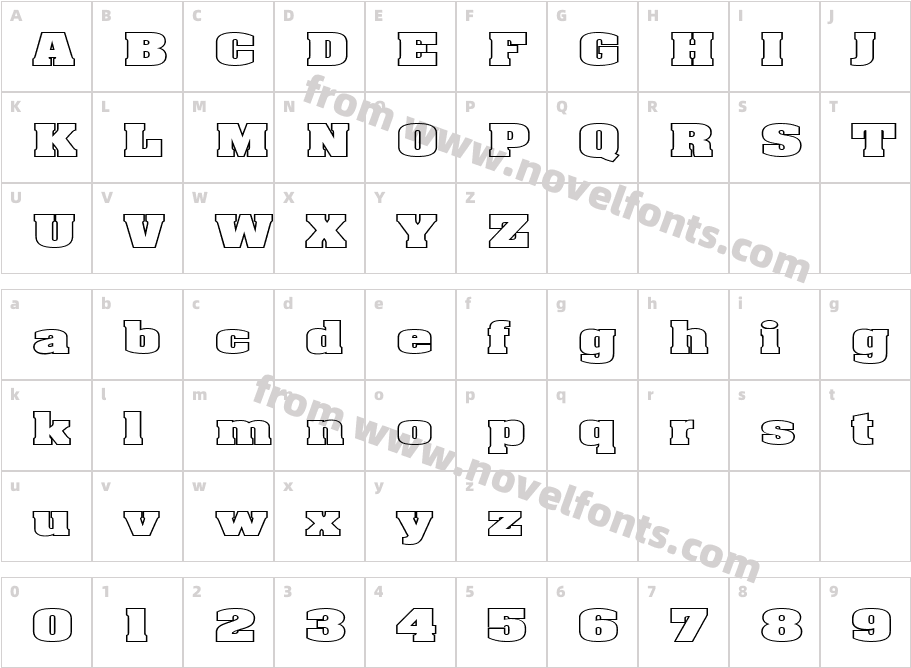 FZ BASIC 52 HOLLOW EXCharacter Map