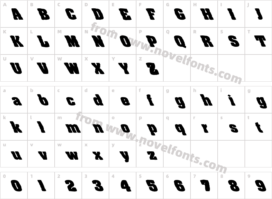 FZ BASIC 52 MANGLED LEFTYCharacter Map