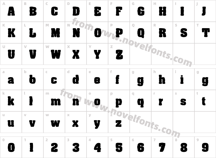 FZ BASIC 52 MANGLEDCharacter Map