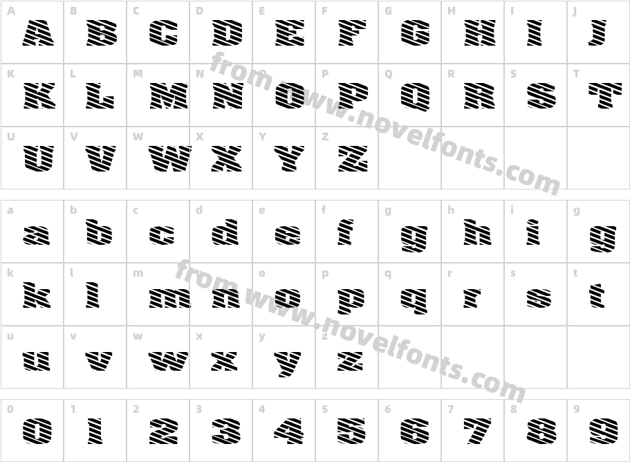 FZ BASIC 52 STRIPED EXCharacter Map