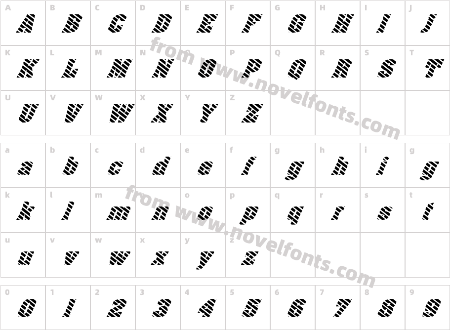 FZ BASIC 52 STRIPED ITALICCharacter Map