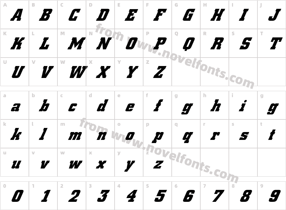 FZ BASIC 53 ITALICCharacter Map