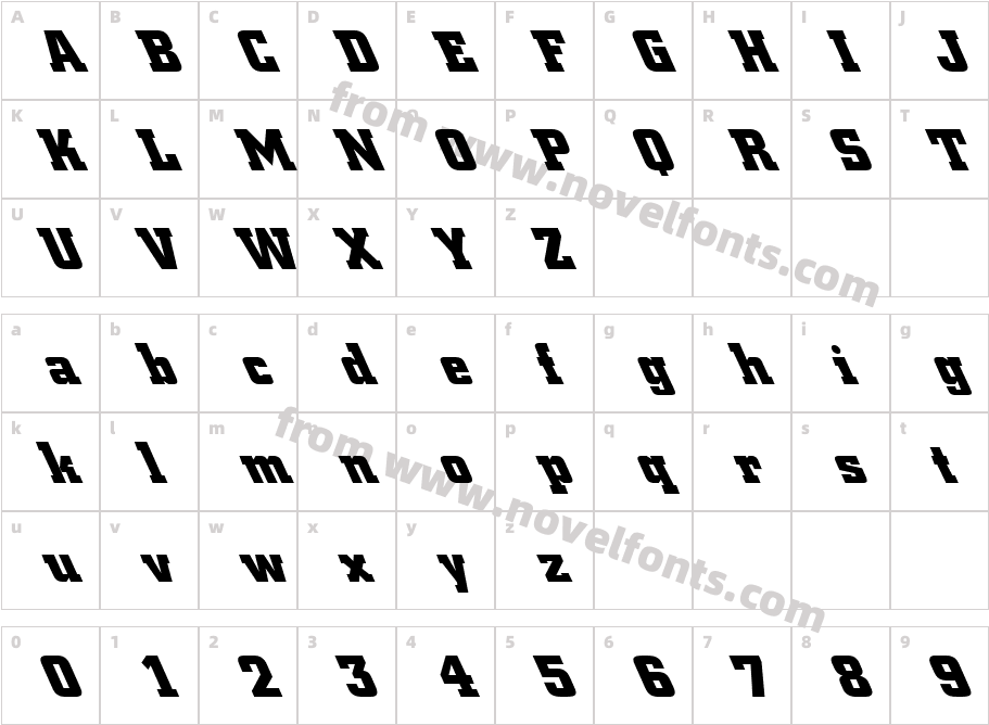 FZ BASIC 53 LEFTYCharacter Map