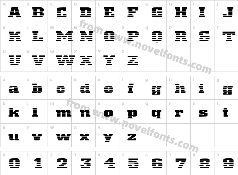 FZ BASIC 53 STRIPED EXCharacter Map