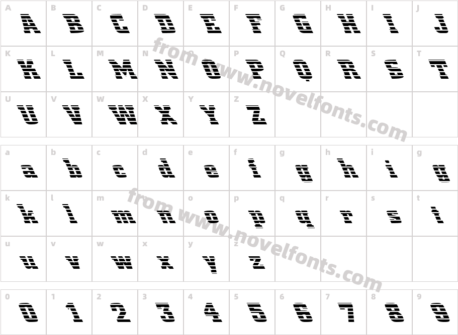 FZ BASIC 53 STRIPED LEFTYCharacter Map