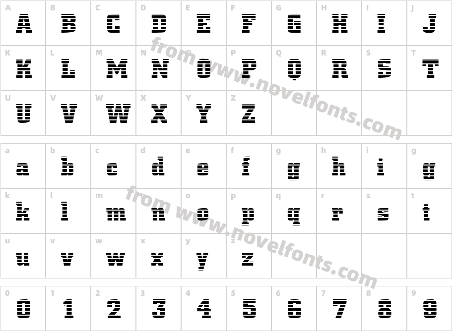 FZ BASIC 53 STRIPEDCharacter Map