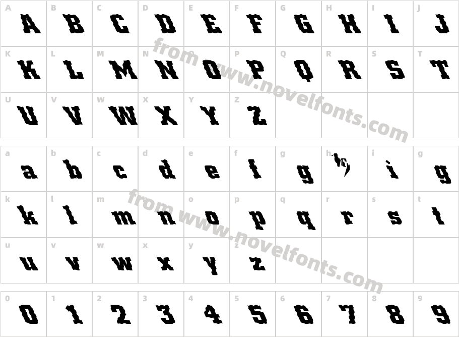 FZ BASIC 53 WAVEY LEFTYCharacter Map