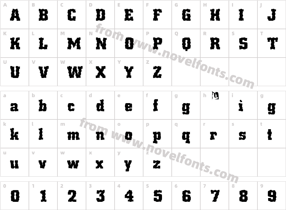 FZ BASIC 53 WAVEYCharacter Map