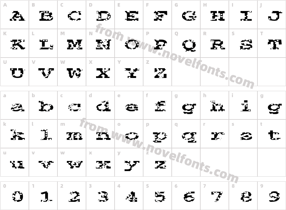 FZ BASIC 54 HOLEY EXCharacter Map