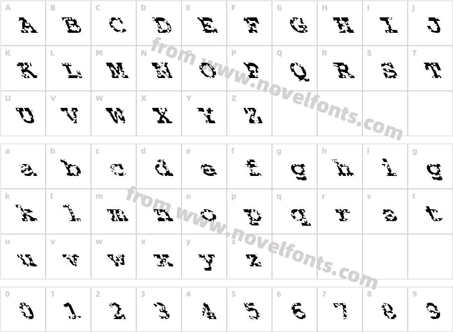 FZ BASIC 54 HOLEY LEFTYCharacter Map