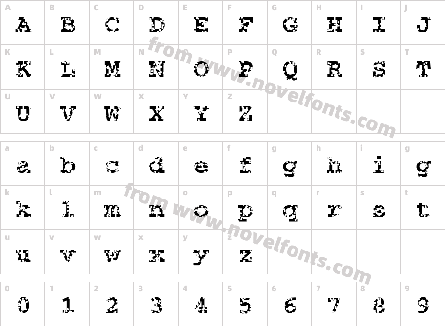 FZ BASIC 54 HOLEYCharacter Map