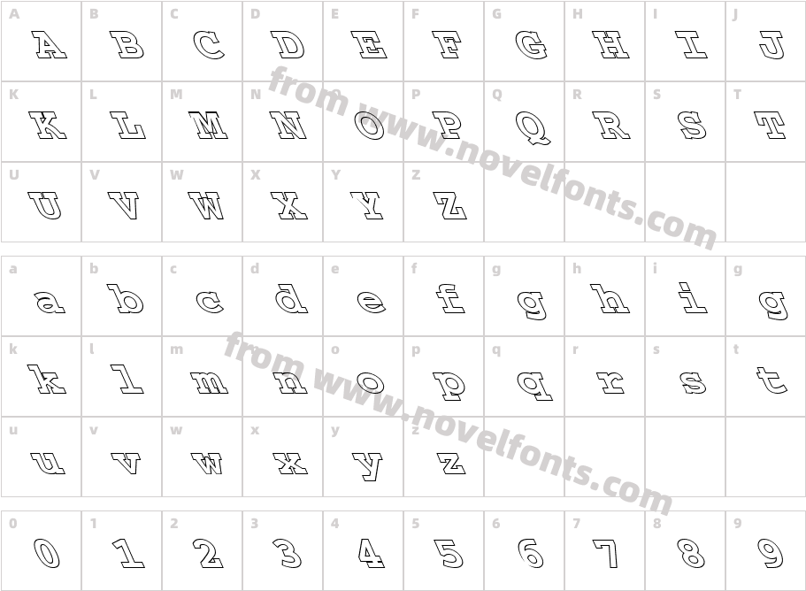 FZ BASIC 54 HOLLOW LEFTYCharacter Map