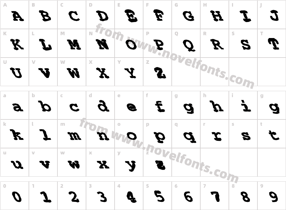 FZ BASIC 54 MANGLED LEFTYCharacter Map