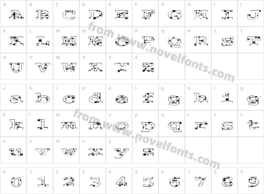 FZ BASIC 54 SPOTTED EXCharacter Map