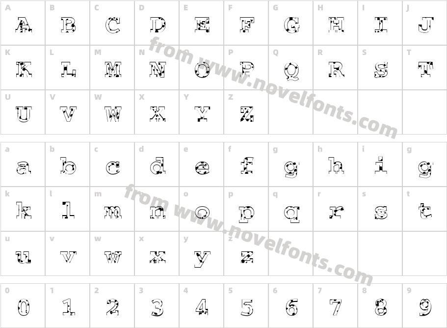 FZ BASIC 54 SPOTTEDCharacter Map