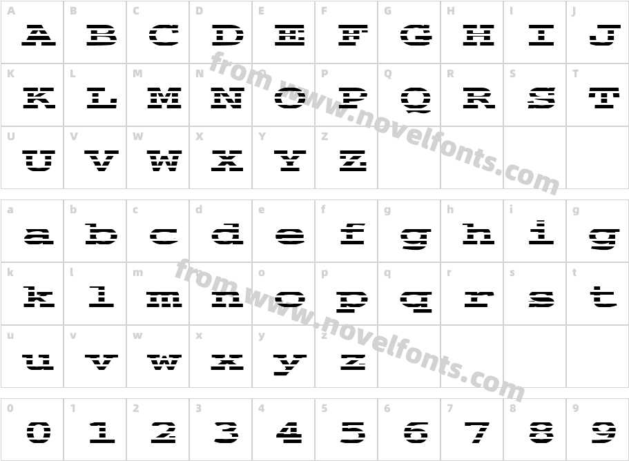 FZ BASIC 54 STRIPED EXCharacter Map